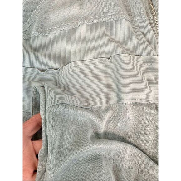 FREE PEOPLE Trekking Out Movement Light Blue Green Zip Hoodie Sweatshirt Size Me - Picture 10 of 15